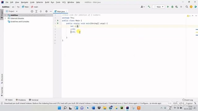 How to add two numbers in java using IntelliJ IDEA || Kailash Namata смотреть онлайн