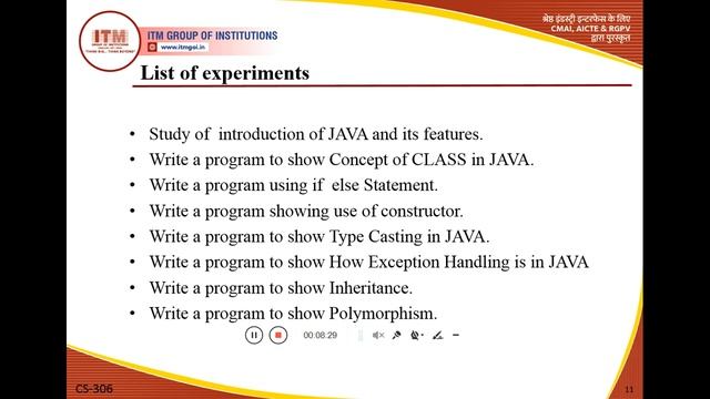 CS-306 JAVA OVERVIEW OF JAVA B.TECH II YEAR смотреть онлайн