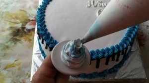 Торт для мужчины на юбилей. Украшение БЗК кремом. Cake for men for the anniversary.