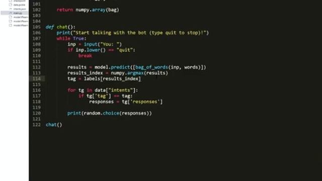 Python Chat Bot Tutorial - Chat bot with Deep Learning (part 7)