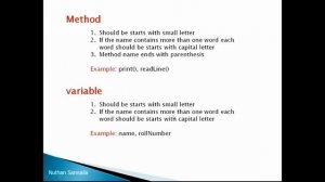 Naming Conventions in JAVA by Nuthan Sannaila
