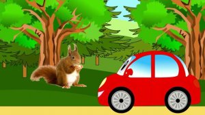 Мультик про машинку. Машинка Бодя гуляет по лесу. Изучаем лесных животных
