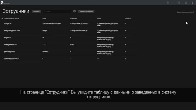 Личный кабинет услуги "Видеонаблюдение" (Сотрудники) смотреть онлайн