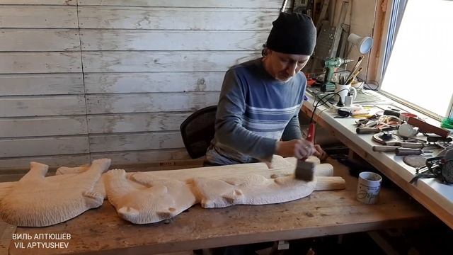 Три медвежонка Резное панно своими руками Резьба по дереву для начинающих Wood carving How to make