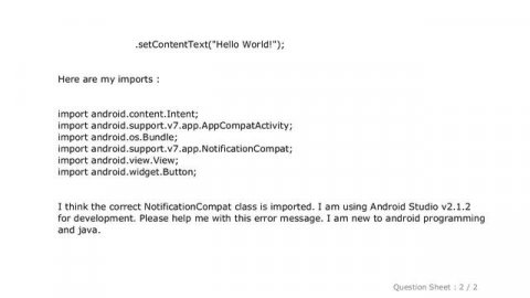 Android : How to import android.support.v7.app.NotificationCompat.Builder class in Android Studio