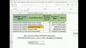 How to Use Offset Function Formula in Advance Excel | Dashboard Function with Easy Example in Hindi