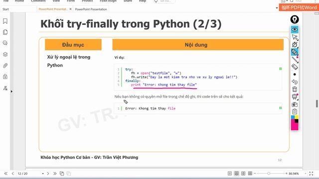 PYTHON CƠ BẢN | XỬ LÝ LỖI VÀ CÁC NGOẠI LỆ (ERRORS & EXCEPTION HANDLING)