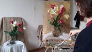Тюльпаны. Живопись маслом.