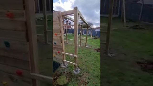 Climbing Frame Ninja Course and Swing UK installation