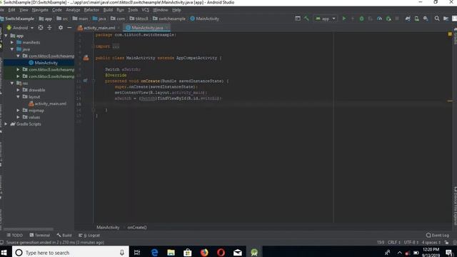 Switch Button in Android | Android Switch Button | How to create and  use switch in android Studio