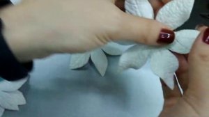 Пуансетия из глиттерного фоамирана. Простые шаблоны своими руками.