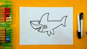 АКУЛА учимся рисовать с детьми / Урок рисования от РыбаКит