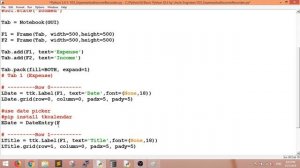Basic Python GUI (tkinter) Live! #3 Expense and Income Recorder Part1