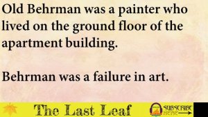 Learn English Through Love Story. The Last Leaf. O Henry. New Yorkers Short Stories