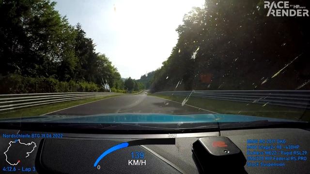 Nürburgring Nordschleife Touristenfahrten BTG BMW M2 LCI 19.06.2022 Lap 3