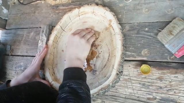 Поднос из спила дерева. смотреть онлайн