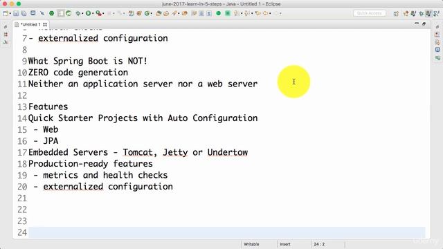 Spring framework Tutorial (091 Step 1 Introduction to Spring Boot Goals and Important Features) смотреть онлайн