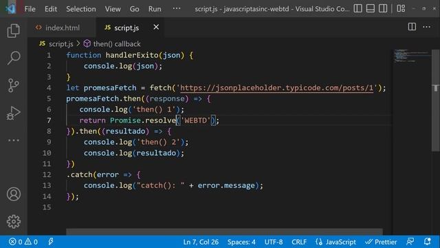 Promesas en JavaScript | Estado de una promesa | then() en JavaScript -  Retornar Promesa JavaScrip