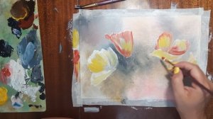 Как нарисовать цветы легко. Нарисуем маки. Цветы в интерьере. Картина своими руками. Цветы гуашью.