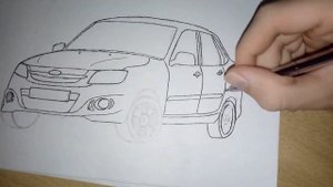КАК НАРИСОВАТЬ МАШИНУ LADA GRANTA SPORT