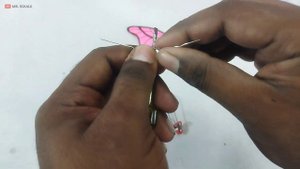 How to make flying butterfly with safety pin, rubber band and paper - Flying butterfly paper craft