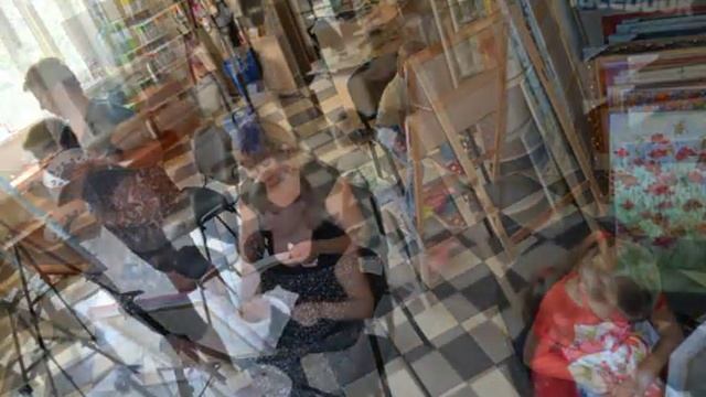 Слайд-шоу с мастер-класса живописи в Санта Декор, 2014 (сюжет №4) смотреть онлайн