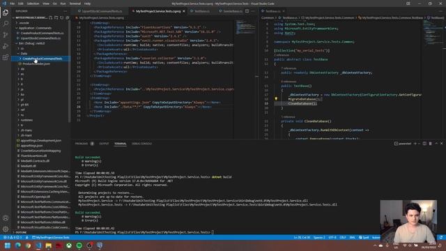 UnitTests & dotnet core   Seed test data