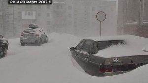 Метель 28 и 29 марта 2017  Видяево  Мурманская область