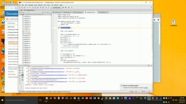 Matlab 2016a calls Python Matplotlib animation demo смотреть онлайн
