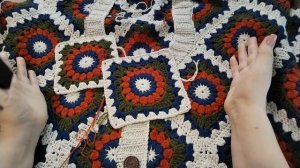 Моя грандиозная готовая работа??Кардиган "La fleur"? из бабушкиных квадратов / Процессы