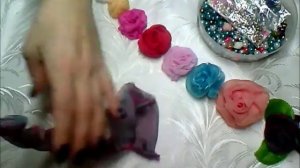 МК// Роза из ткани за 5 минут Простой способ//DIY chiffon rose,fabric rose tutorial,how to make