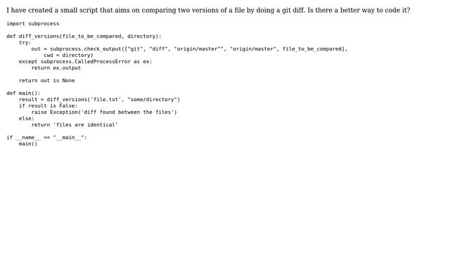 Code Review: Python script that does a git diff смотреть онлайн