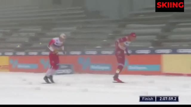 Победа Большунова в масс-старте на 50км. Финиш