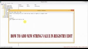 #Oracle: HOW TO ADD NEW KEY IN REGSTRY EDIT