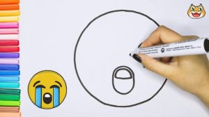 How to draw a crying emoticon? Как нарисовать плачущий смайлик? Cómo dibujar un emoticón llorando?