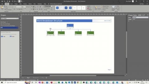 Work Breakdown Structure in Microsoft Visio