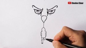 Как нарисовать Пеннивайза из фильма Оно