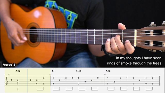 Stairway to Heaven - Led Zeppelin - Fingerstyle Guitar Tutorial + TAB & Lyrics смотреть онлайн