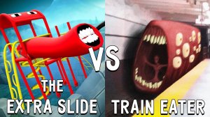 ДЕТСКАЯ ГОРКА против ПОЕЗД ПОЖИРАТЕЛЬ в майнкрафт ! Битва THE EXTRA SLIDE VS TRAIN EATER MINECRAFT