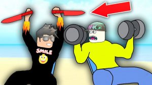 УЧЕНИК-НУБИК СИЛЬНЕЕ МЕНЯ? ЧЕЛЛЕНДЖ С УЧЕНИКОМ-НУБИКОМ! СИМУЛЯТОР КАЧКА РОБЛОКС ROBLOX