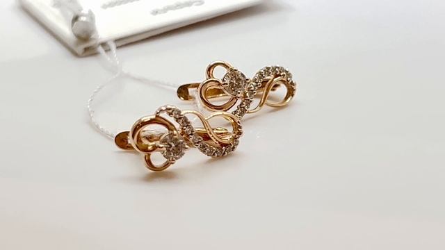 Золотые серьги с Фианитами