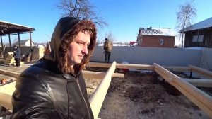 Обзор Бани 4.5х7м из Оцилиндрованного Бревна на Винтовых Сваях