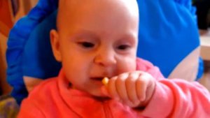 Малыши кушают лимон.