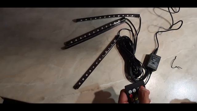 Auto LED Strip Light, 4 pz 48 LED DC 12 V Multi Color Music Car смотреть онлайн