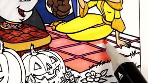 Disney Princess Belle | Halloween Coloring Pages | Beauty and the Beast Coloring Book