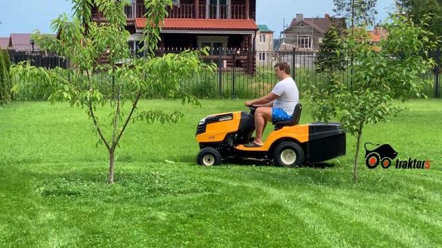 Кошение на садовом тракторе Cub Cadet LT2 NR92.  Отзыв.mp4
