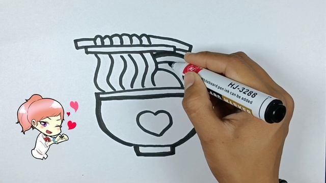 How to draw a noodle | Сурет салу Кеспе | Как нарисовать лапшу