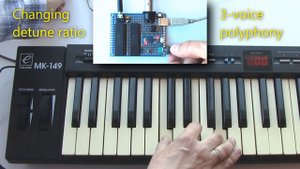 Dual AY-3-8910 MIDI synthesizer with detune modes
