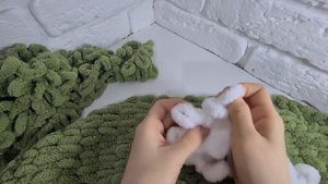 Мастер класс повязка/шапка жаба из Alize Puffy
