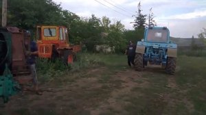 Заводим трактор Т-150К с буксира с помощью трактора МТЗ-80 /Moldova